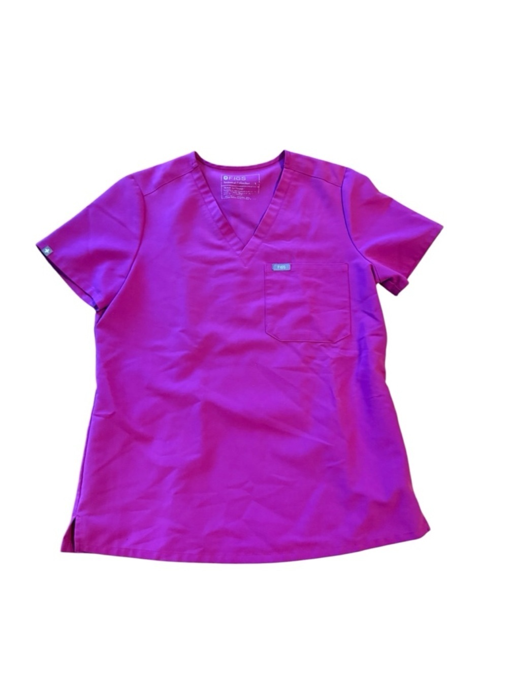 FIGS Women's V-neck Scrub Top in Magenta